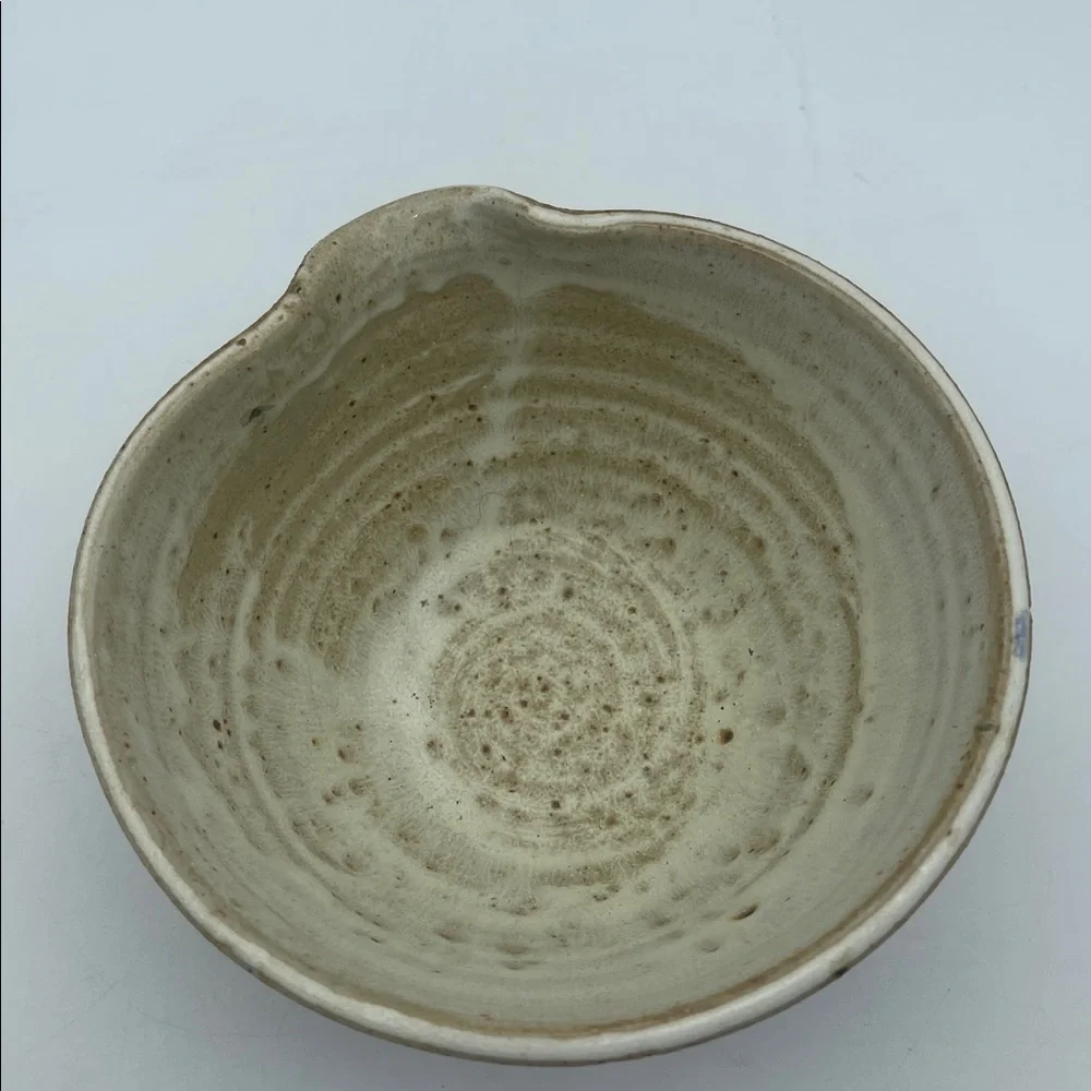 Handmade Studio Pottery Bowl With Ladle Spoon Glazed Vintage Boho 2001